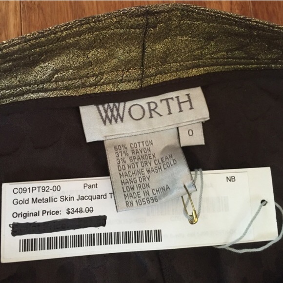 Gold Metallic Skin Jacquard Thora Pant - Picture 3 of 4